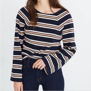 Madewell Metallic Stripe Wide Sleeve Sweater XS